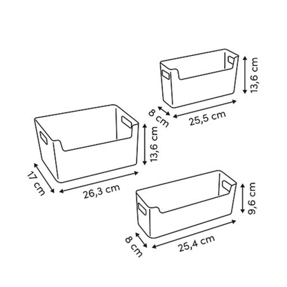 Alpha 55 Lot de 3 Paniers Organiseurs PP Beige