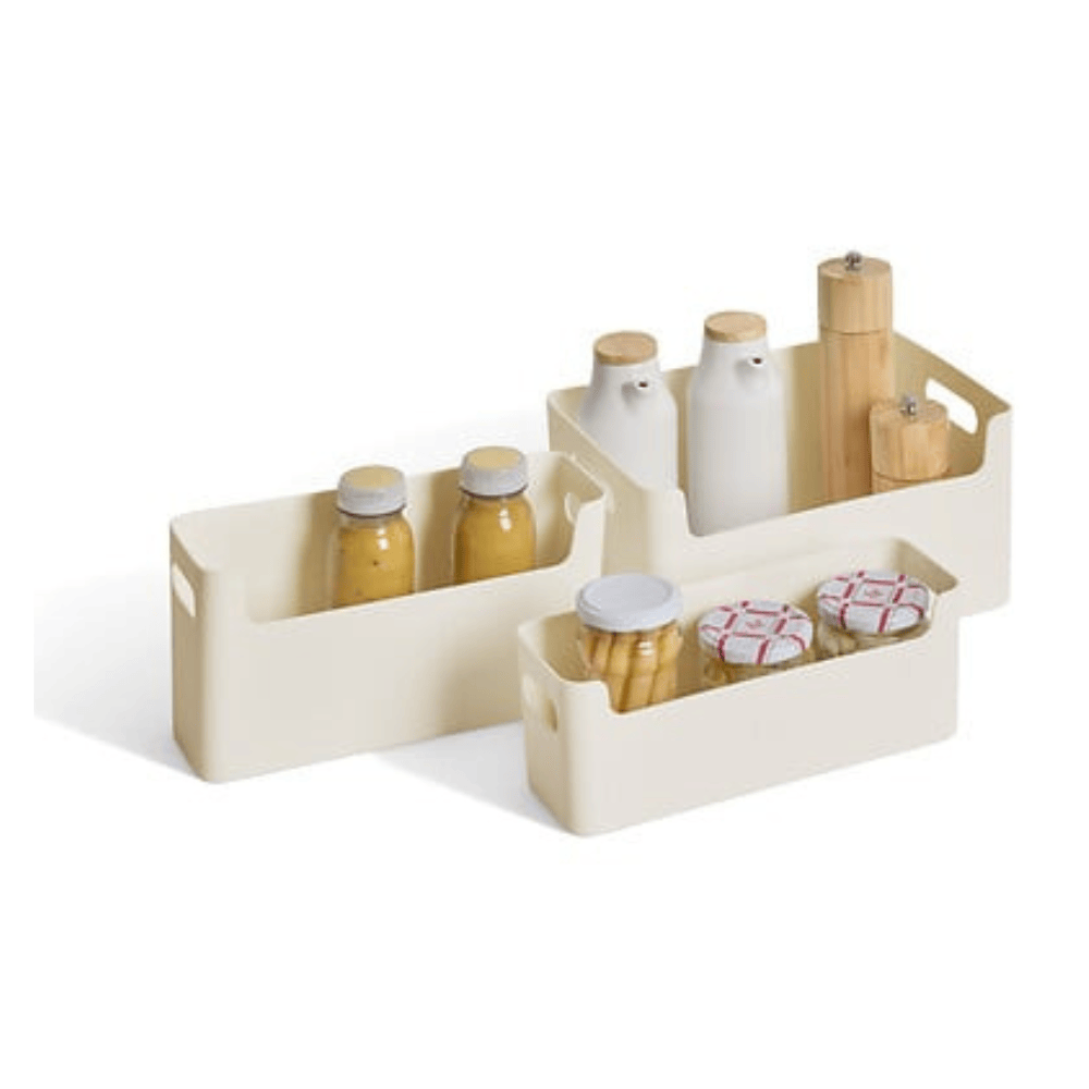 Alpha 55 Lot de 3 Paniers Organiseurs PP Beige