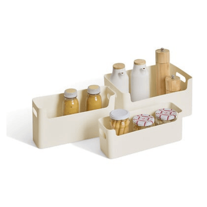 Alpha 55 Lot de 3 Paniers Organiseurs PP Beige