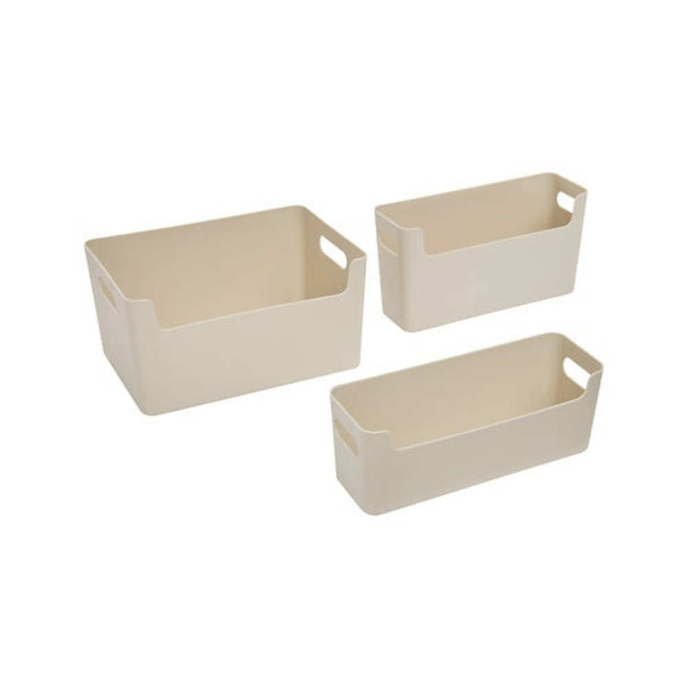 Alpha 55 Lot de 3 Paniers Organiseurs PP Beige