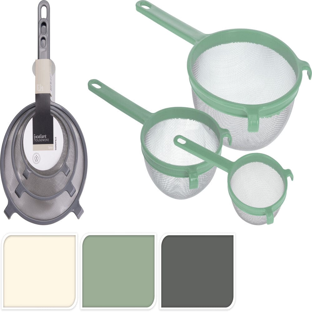 Alpha 55 Lot de 3 passoires tamis en plastique