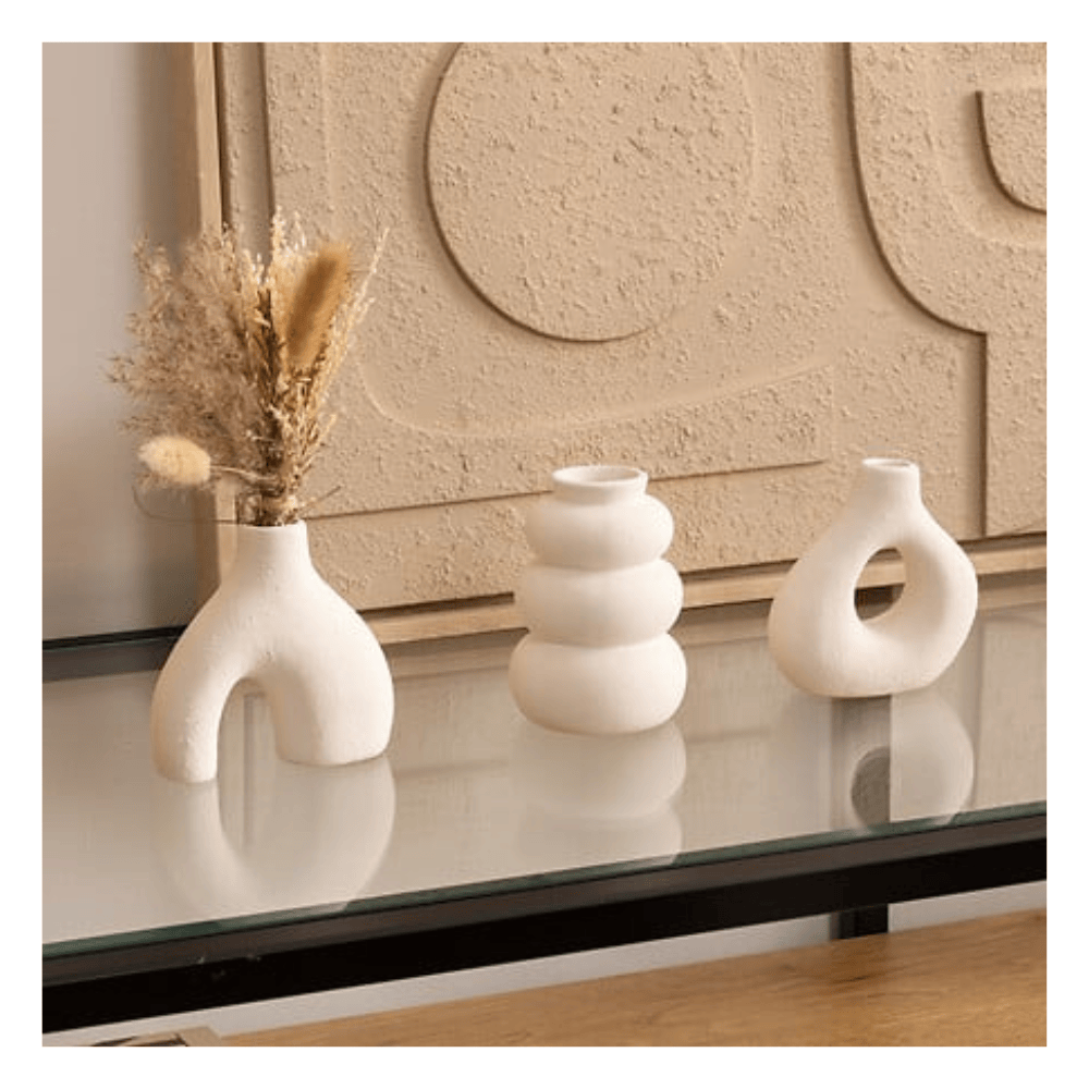 Alpha 55 Lot de 3 Soliflores Iora 9 cm en Céramique Blanche