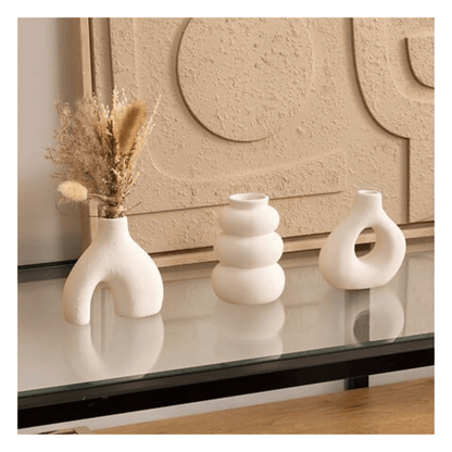 Alpha 55 Lot de 3 Soliflores Iora 9 cm en Céramique Blanche