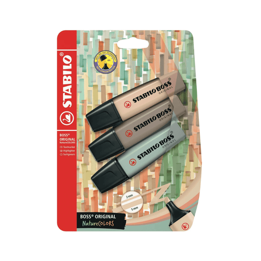 Alpha 55 Lot de 3 Surligneurs STABILO BOSS Nature