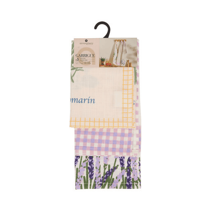 Alpha 55 Lot de 3 Torchons Garrigue 45 x 70 cm Slub