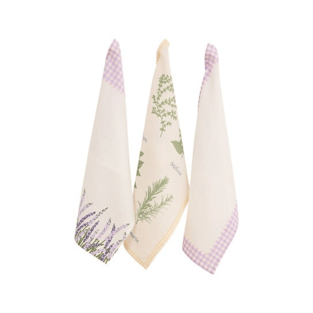 Alpha 55 Lot de 3 Torchons Garrigue 45 x 70 cm Slub