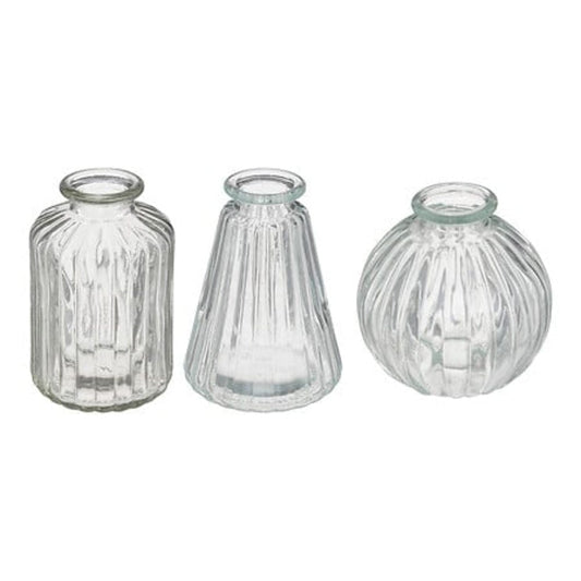 Alpha 55 Lot de 3 vases soliflores en verre