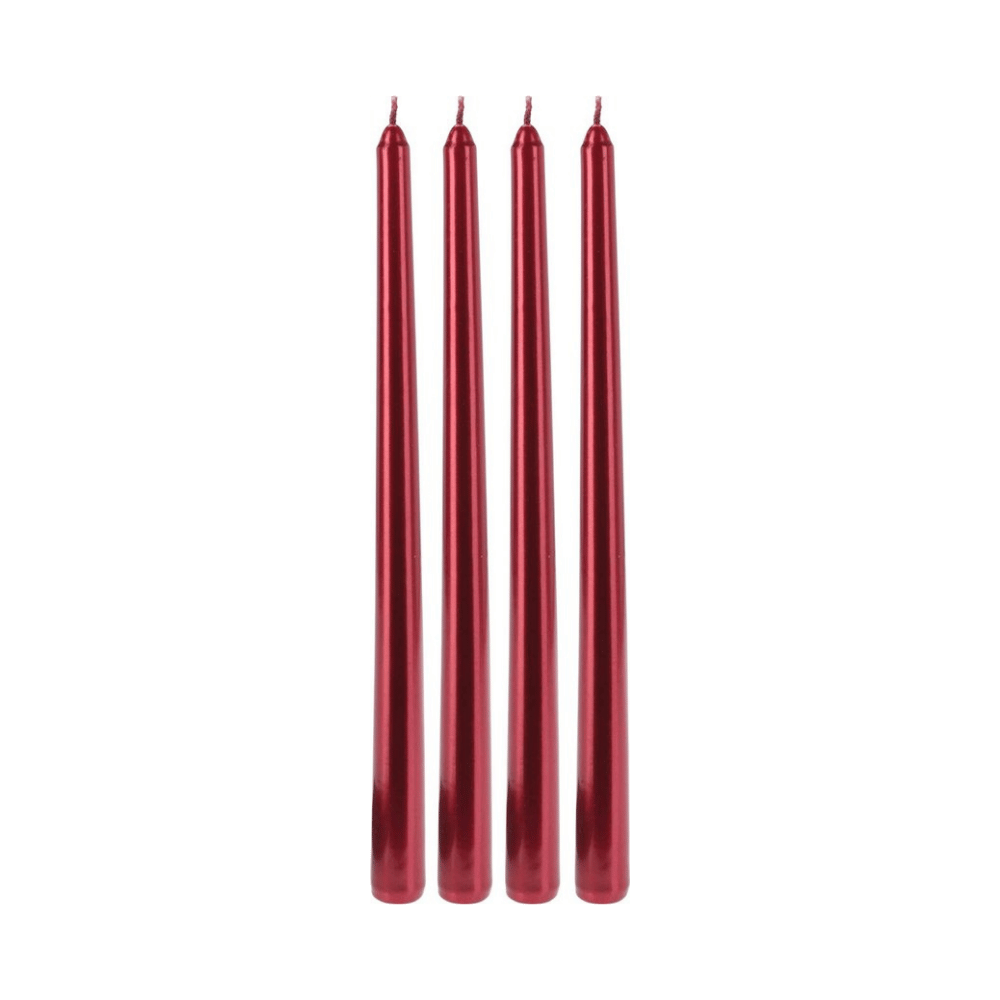 Alpha 55 Lot de 4 bougies de table rouges – ambiance Noël chaleureuse