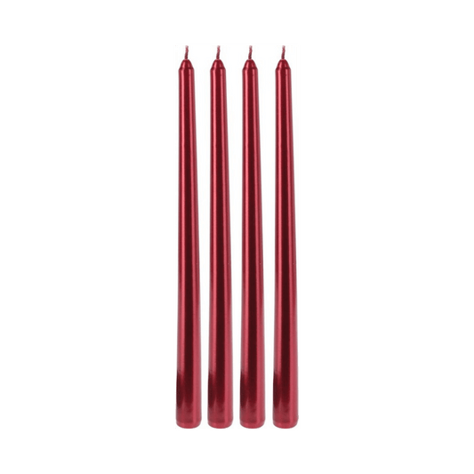 Alpha 55 Lot de 4 bougies de table rouges – ambiance Noël chaleureuse