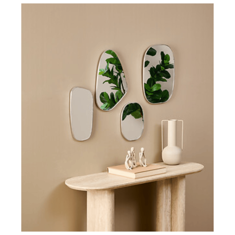 Alpha 55 Lot de 4 miroirs organiques Roman argent – Ultra tendance