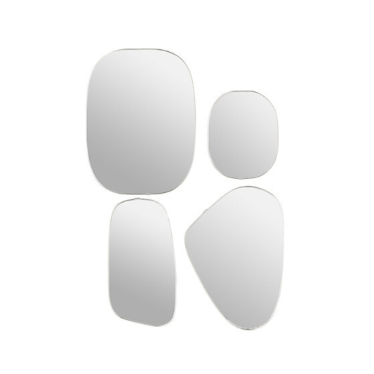 Alpha 55 Lot de 4 miroirs organiques Roman argent – Ultra tendance