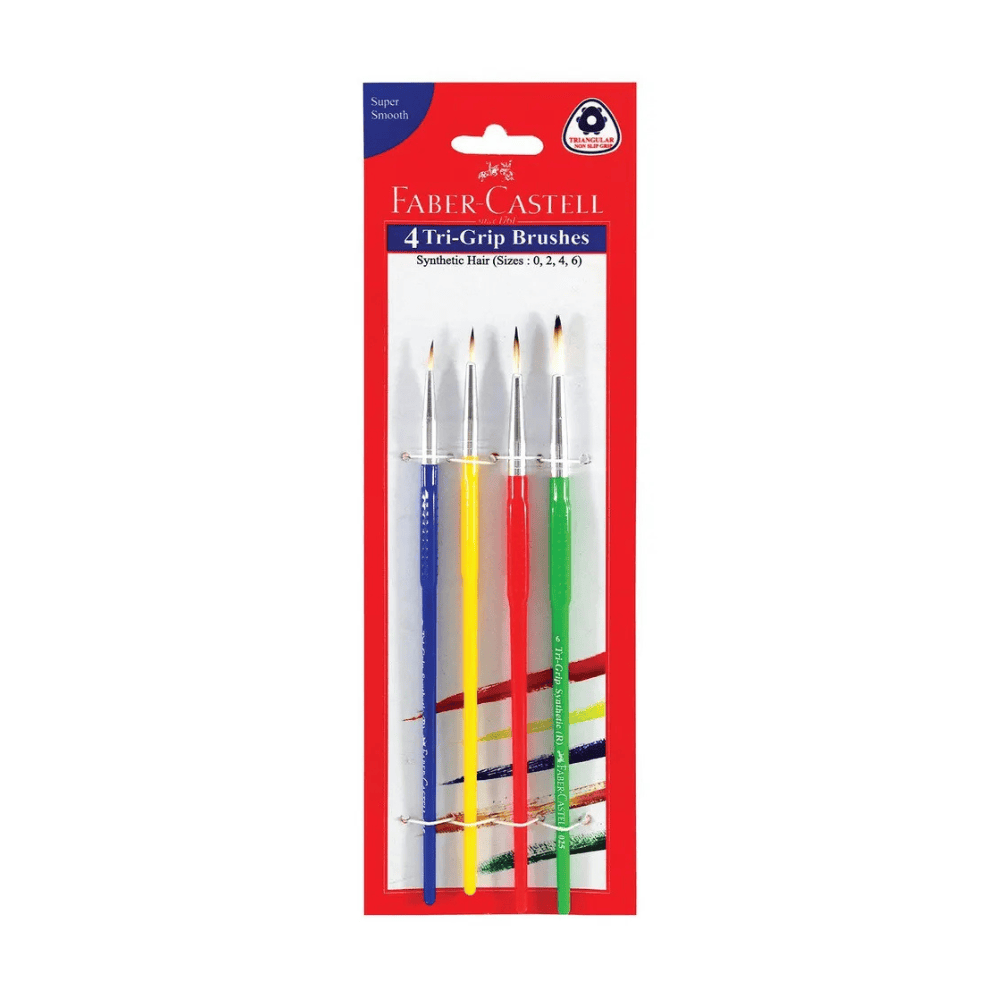 Alpha 55 Lot de 4 Pinceaux Tri-Grip Ronds Faber-Castell