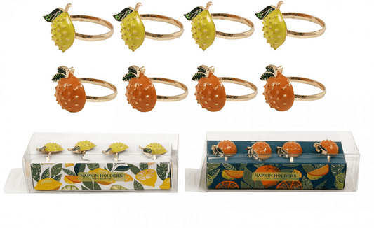 Alpha 55 Lot de 4 ronds de serviette aux agrumes