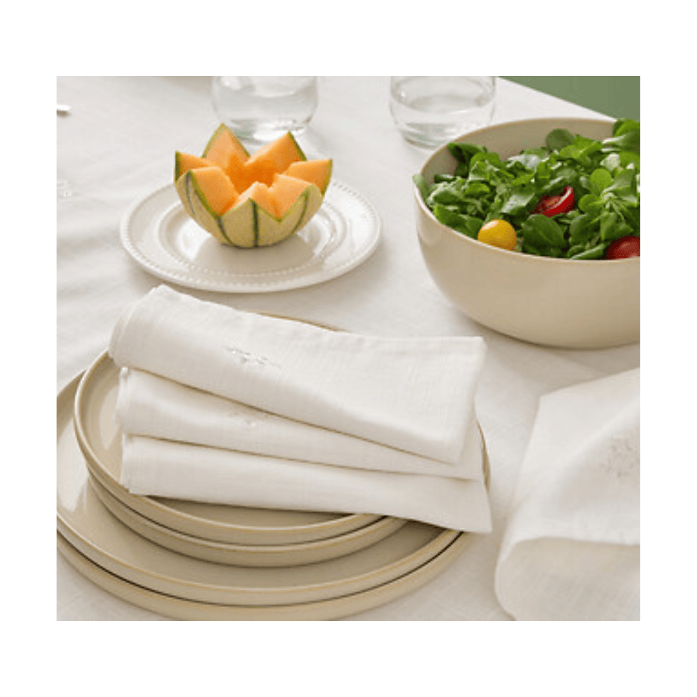 Alpha 55 Lot de 4 serviettes de table broderie