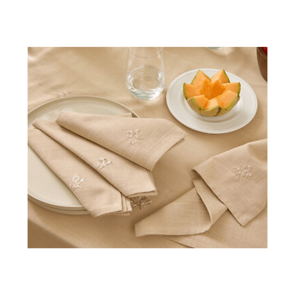 Alpha 55 Lot de 4 serviettes de table broderie