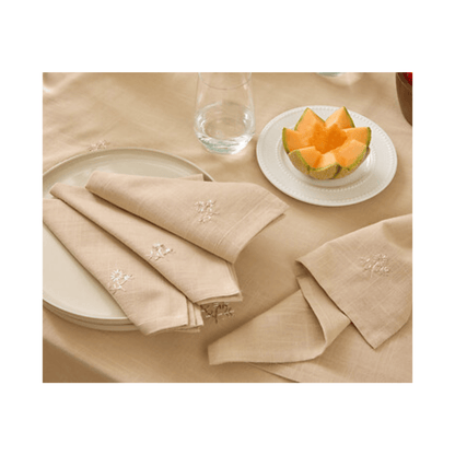 Alpha 55 Lot de 4 serviettes de table broderie