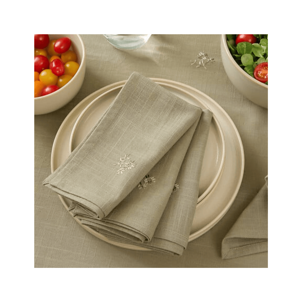 Alpha 55 Lot de 4 serviettes de table broderie