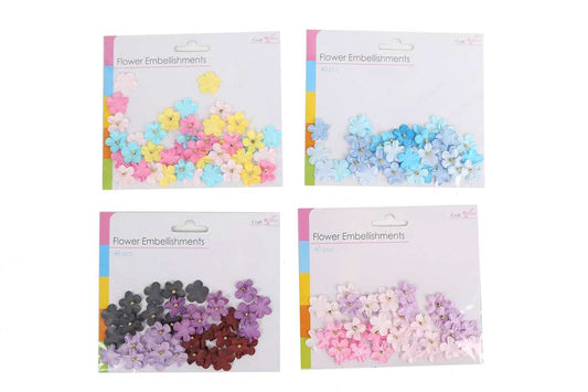 Alpha 55 Lot de 40 embellissements fleur 14x12 cm, 4 modèles assortis