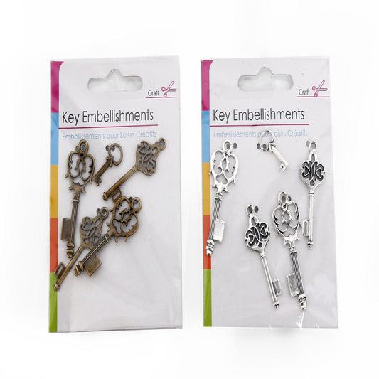 Alpha 55 Lot de 5 embellissements décoratifs en forme de clés