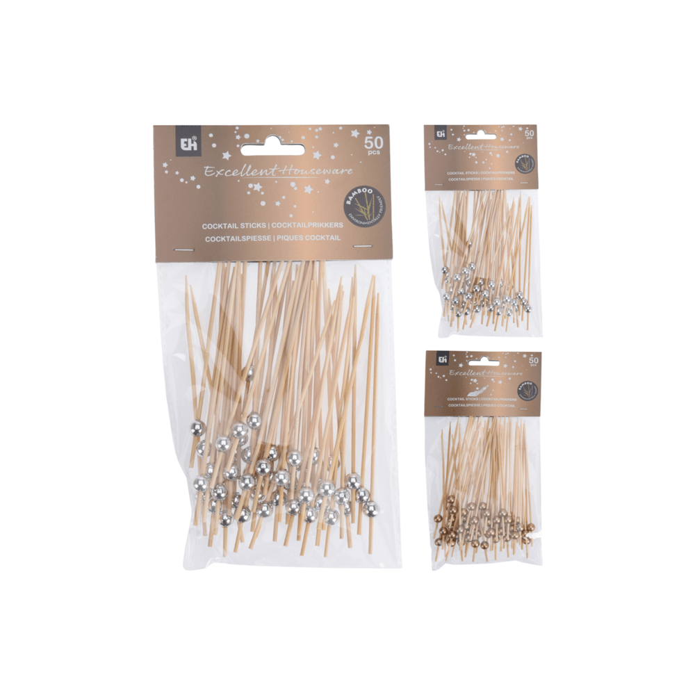 Alpha 55 Lot de 50 piques pour cocktails en bambou
