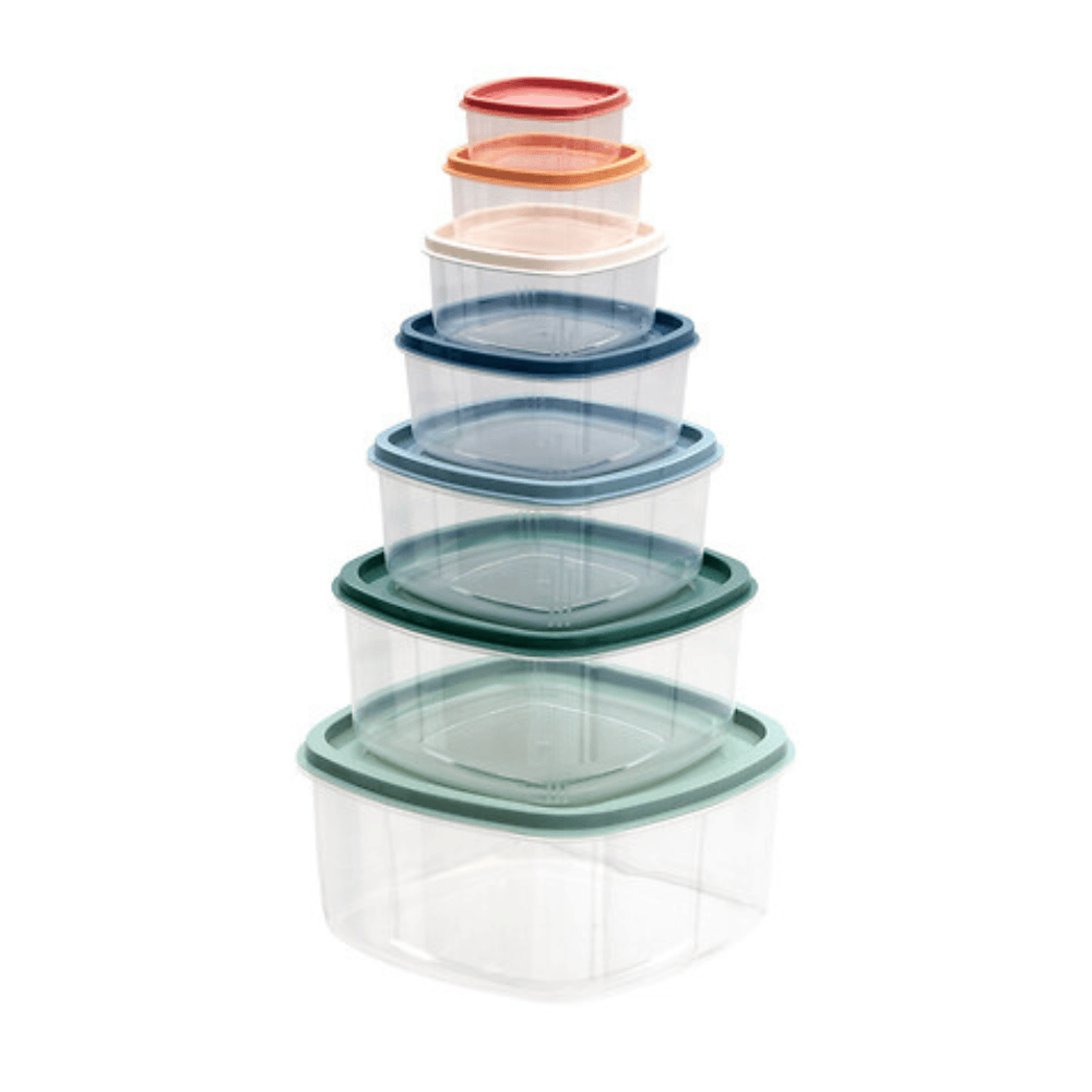 Alpha 55 Lot de 7 boîtes carrées COLORS transparentes