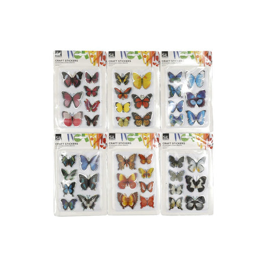 Alpha 55 Lot de 7 stickers en forme de papillon 3D