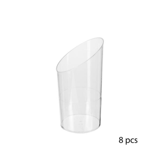 Alpha 55 Lot de 8 verrines biseautées 7 cl en plastique