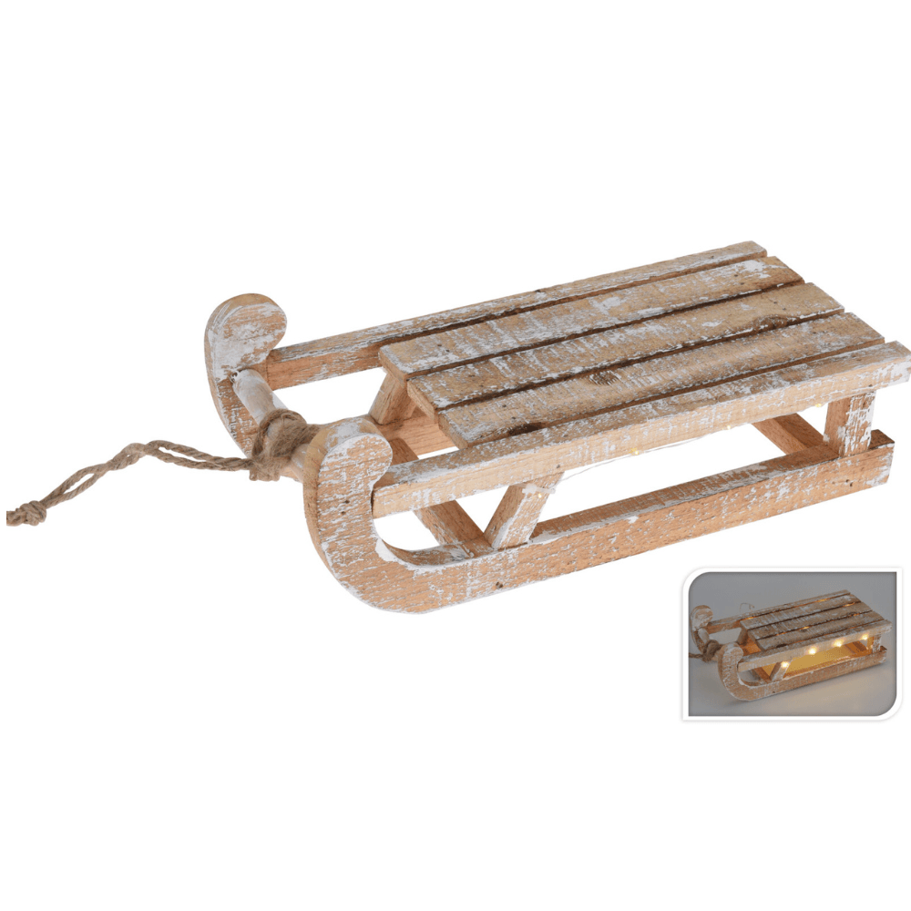 Alpha 55 Luge lumineuse en bois 50 LED – Blanc chaud