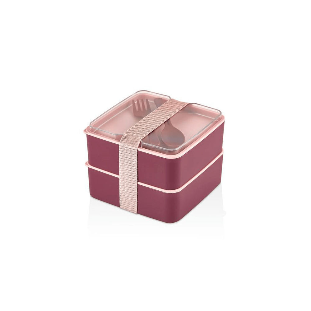 Alpha 55 Lunch Box 2 Niveaux carrée avec Couverts