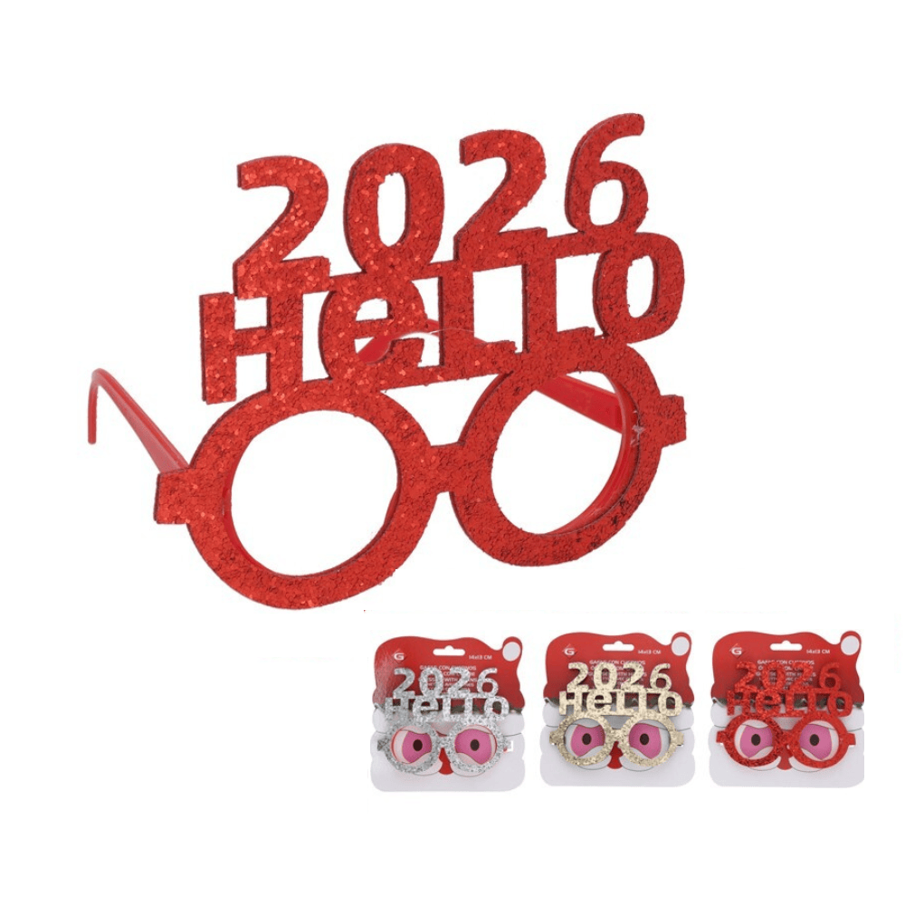 Alpha 55 Lunettes Hello 2026 Paillettées – Accessoire Festif