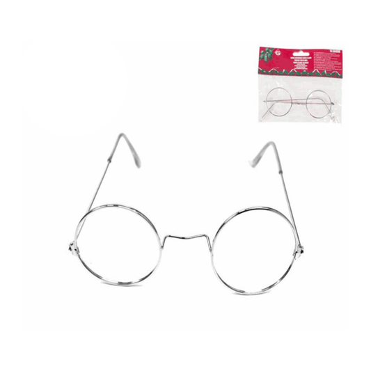Alpha 55 Lunettes Père Noël Plastique 13 cm Argent