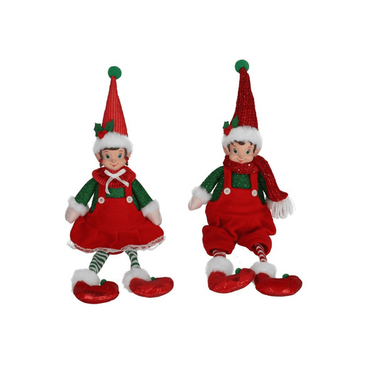 Alpha 55 Lutin assis garçon & fille – Décoration de Noël magique