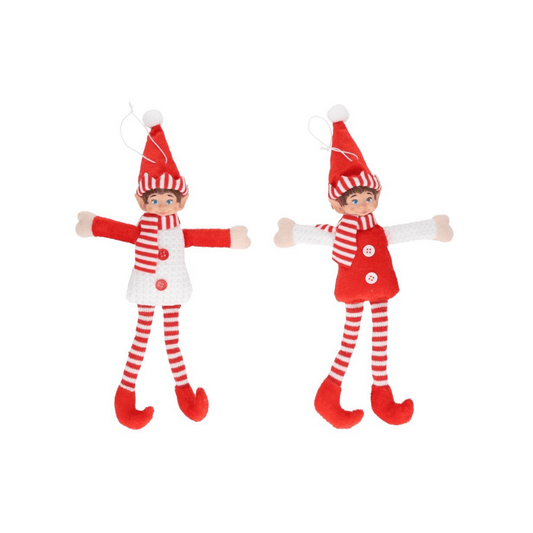 Alpha 55 Lutin tissu rouge & blanc – Décoration de Noël adorable