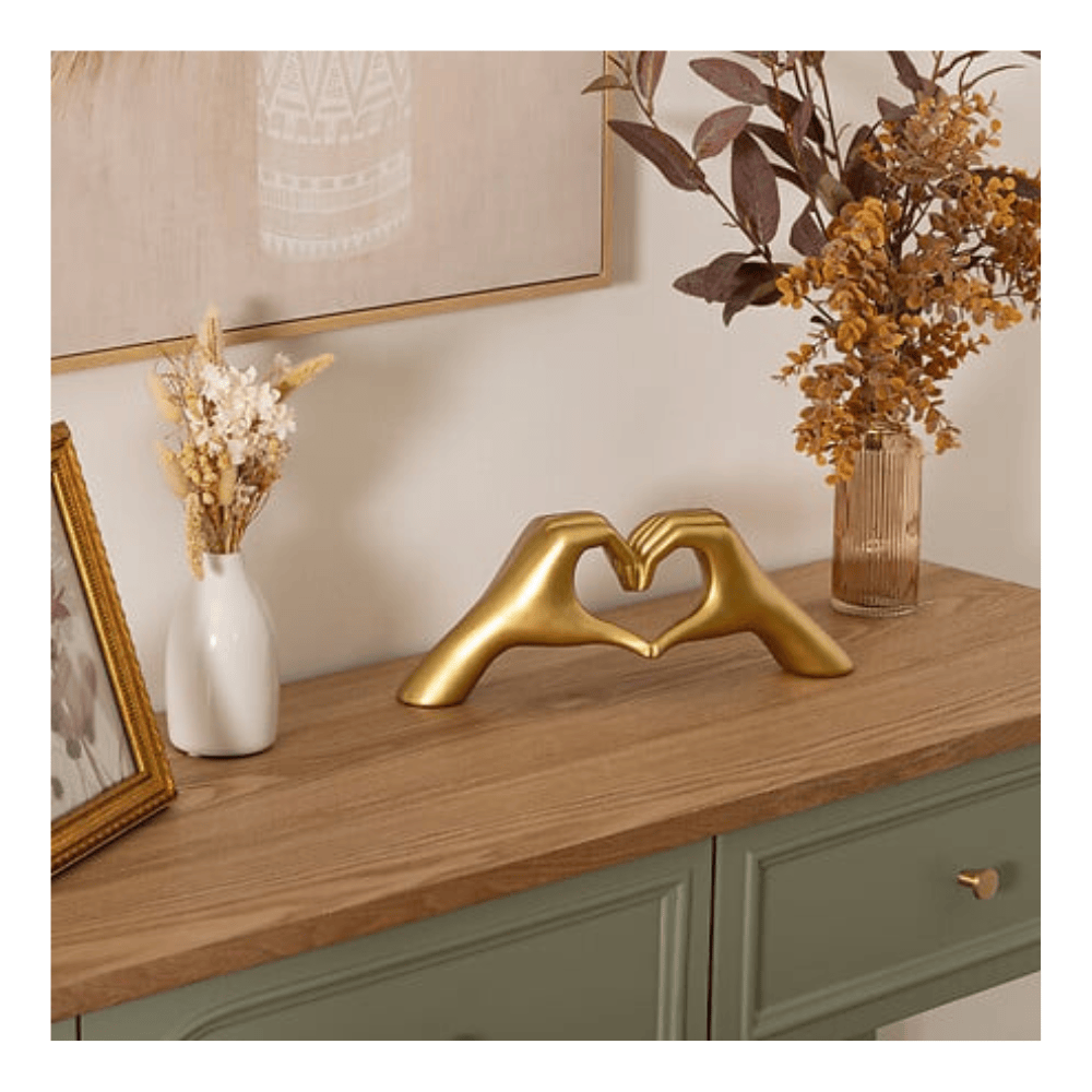 Alpha 55 Mains Cœur Déco Amy 31 cm en Résine