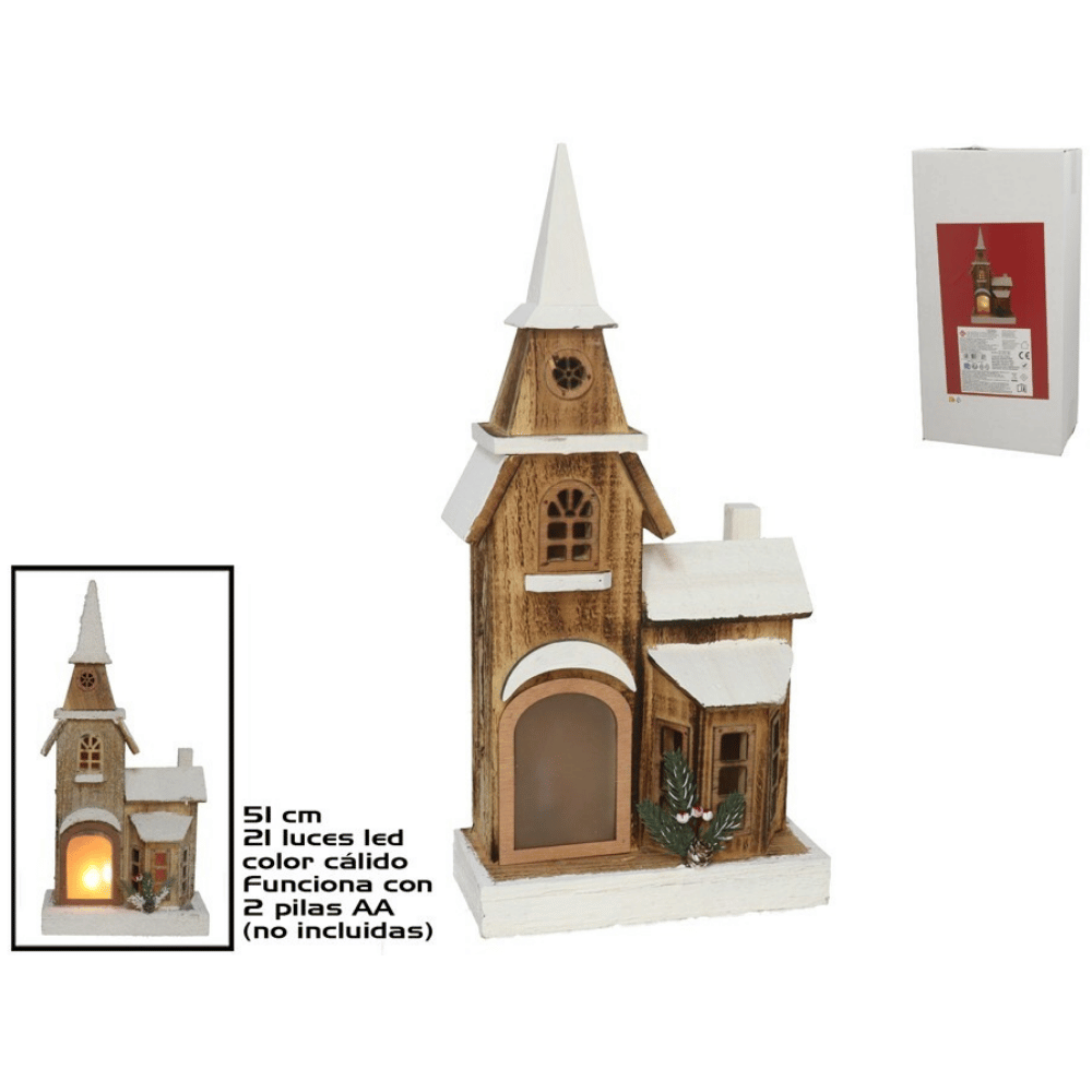 Alpha 55 Maison en bois 21 LED blanc chaud – Déco lumineuse Noël