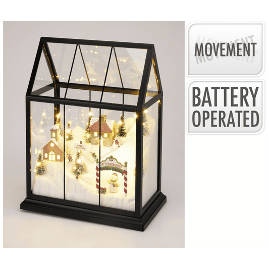 Alpha 55 Maison Lumineuse 36 LED avec Scène Ski Mouvement – Noir