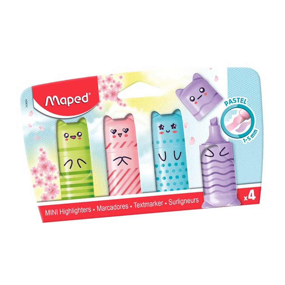Alpha 55 Maped, 4 mini fluorescents pastels "Friends"