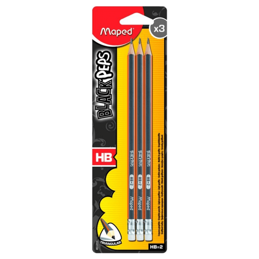 Alpha 55 Maped black'peps crayon x3 avec gomme