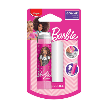 Alpha 55 Maped, gomme stick avec recharge "design Barbie"