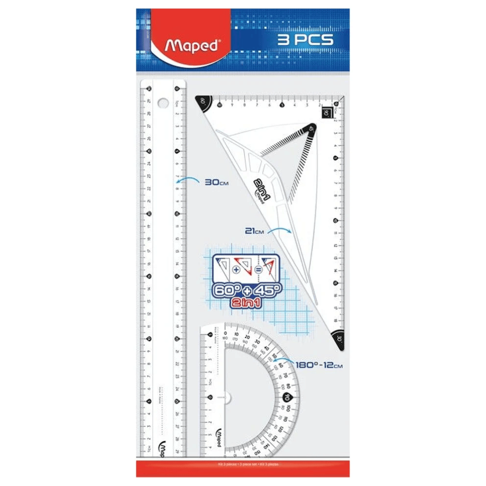 Alpha 55 Maped Kit de Géométrie Classic 20 cm – 4 Pièces