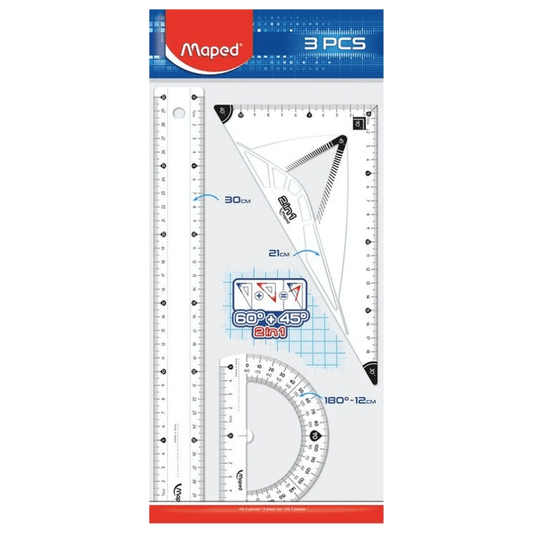Alpha 55 Maped Kit de Géométrie Classic 20 cm – 4 Pièces