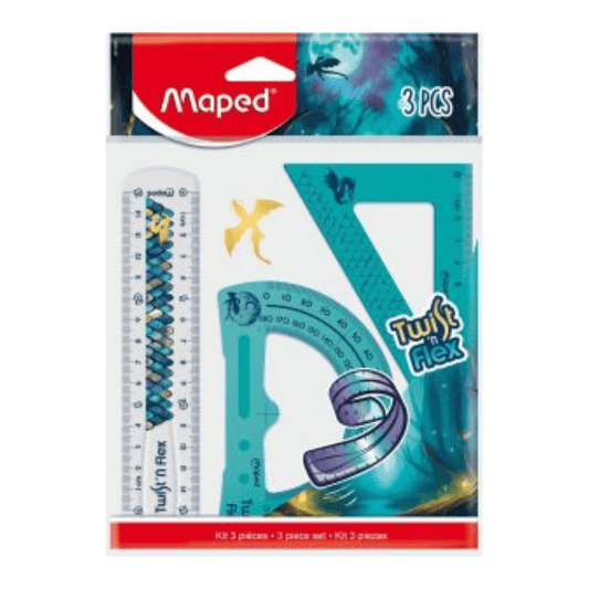 Alpha 55 Maped Kit de Géométrie Twist’n Flex Dragon 15 cm – 3 Pièces