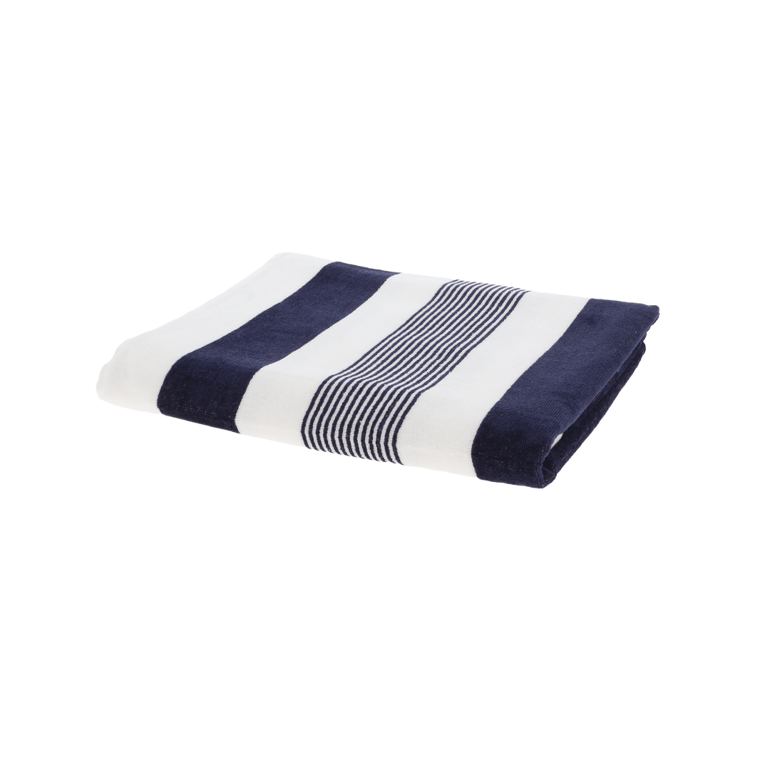 Alpha 55 Marine blanc Drap de plage Marine blanc en velours 100x180 (couleur aléatoire)