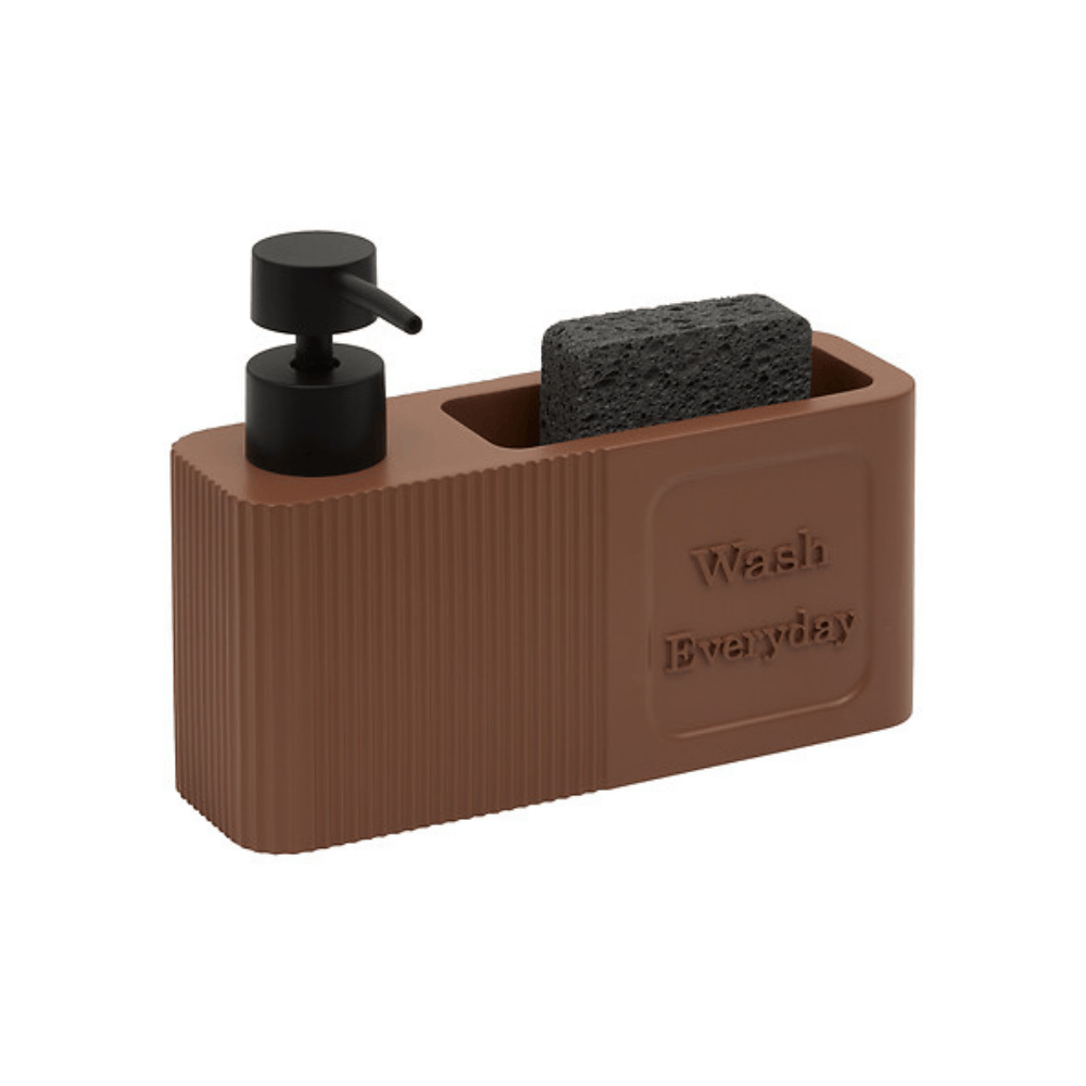 Alpha 55 Marron Distributeur Savon Terra 0,25 L avec Éponge