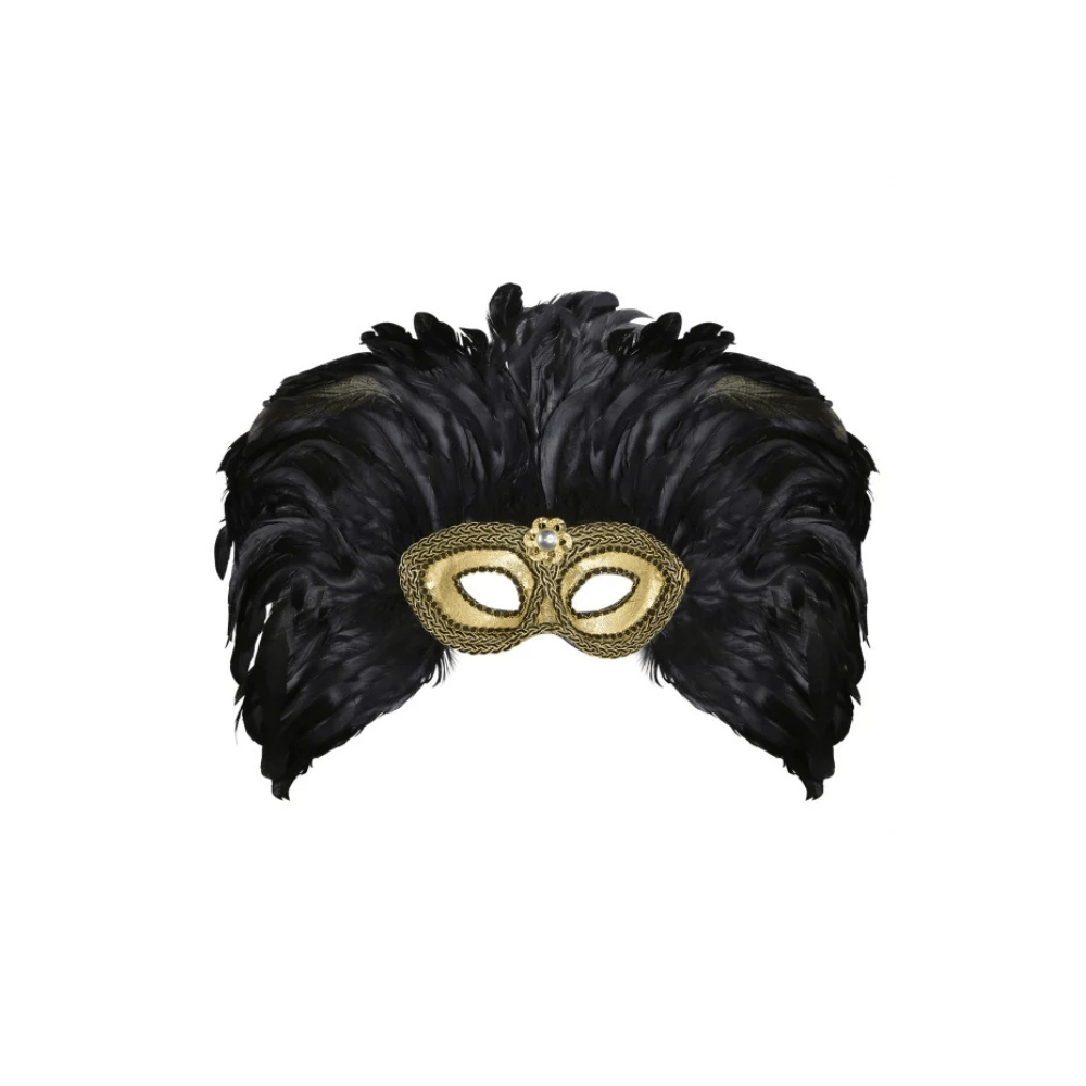 Alpha 55 Masque Brésilien à Plumes Noir Déguisement