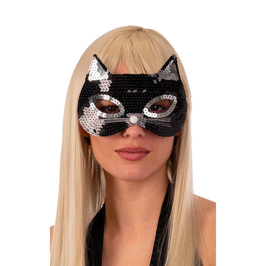 Alpha 55 Masque chat sequins en noir