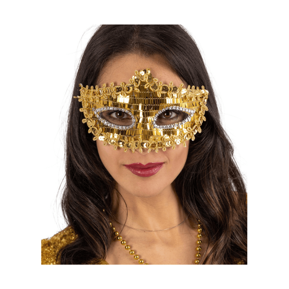 Alpha 55 masque loup Doré Loup Dentelle Strass – Accessoire Déguisement