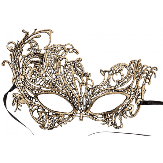 Alpha 55 masque loup Loup macramé asymétrique bronze – Chic & raffiné