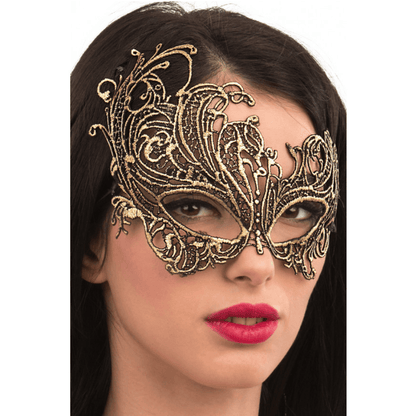 Alpha 55 masque loup Loup macramé asymétrique bronze – Chic & raffiné