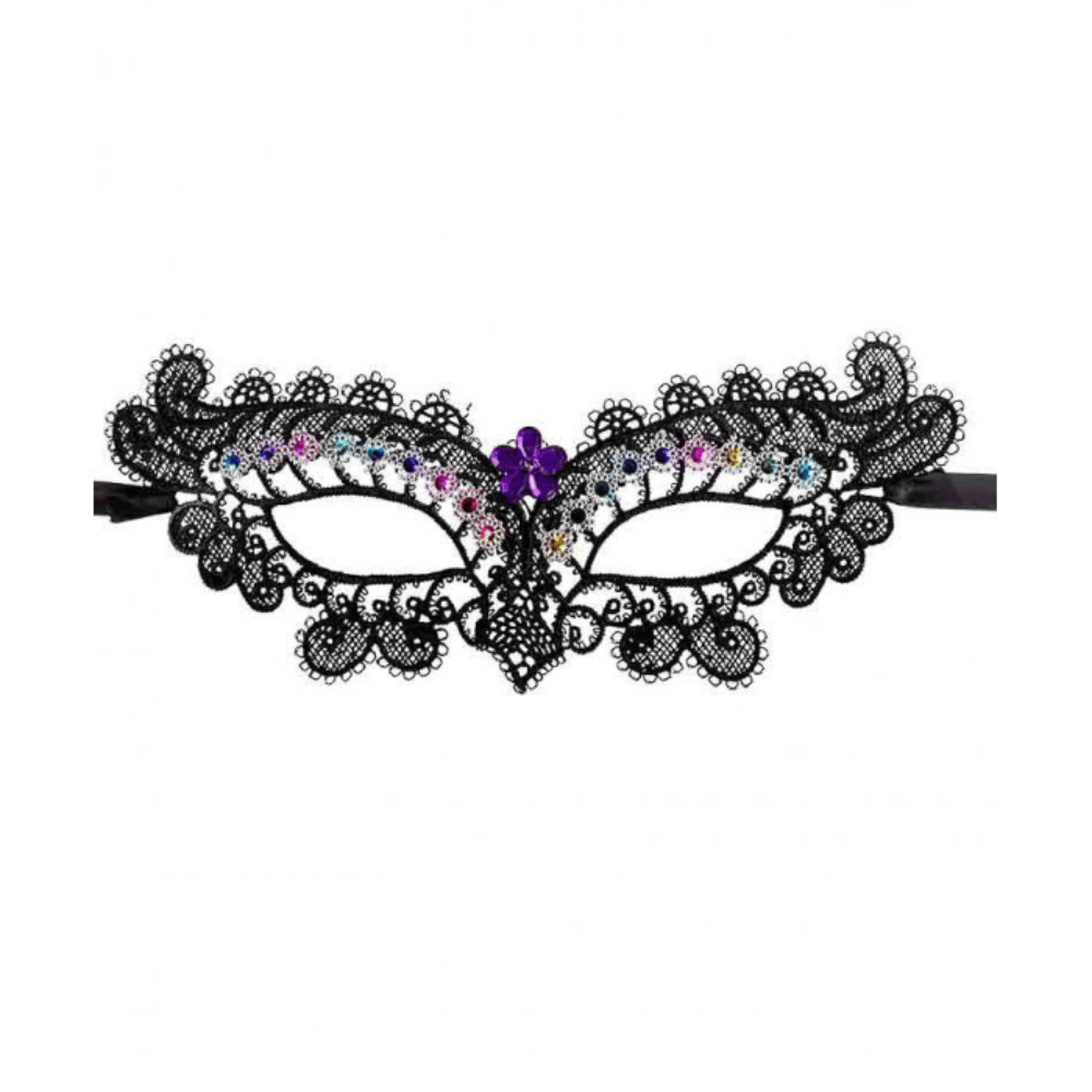 Alpha 55 masque loup Loup macramé strass noir – Chic & scintillant